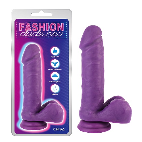 Dildo pentru penis cu densitate dublă de 7,6 inchi, violet